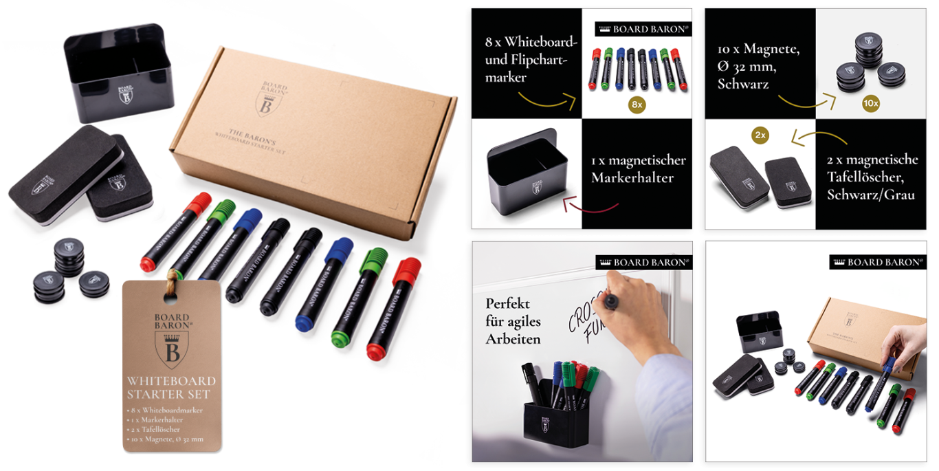 BOARD BARON Whiteboard Starter Set Board Baron Whiteboard Starter Set